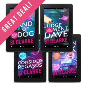 GREAT DEAL: The Left Hand of Dog, Judgement Dave, Consider Pegasus, and Frozen Heck The four novels of the Starship Teapot series by Si Clarke